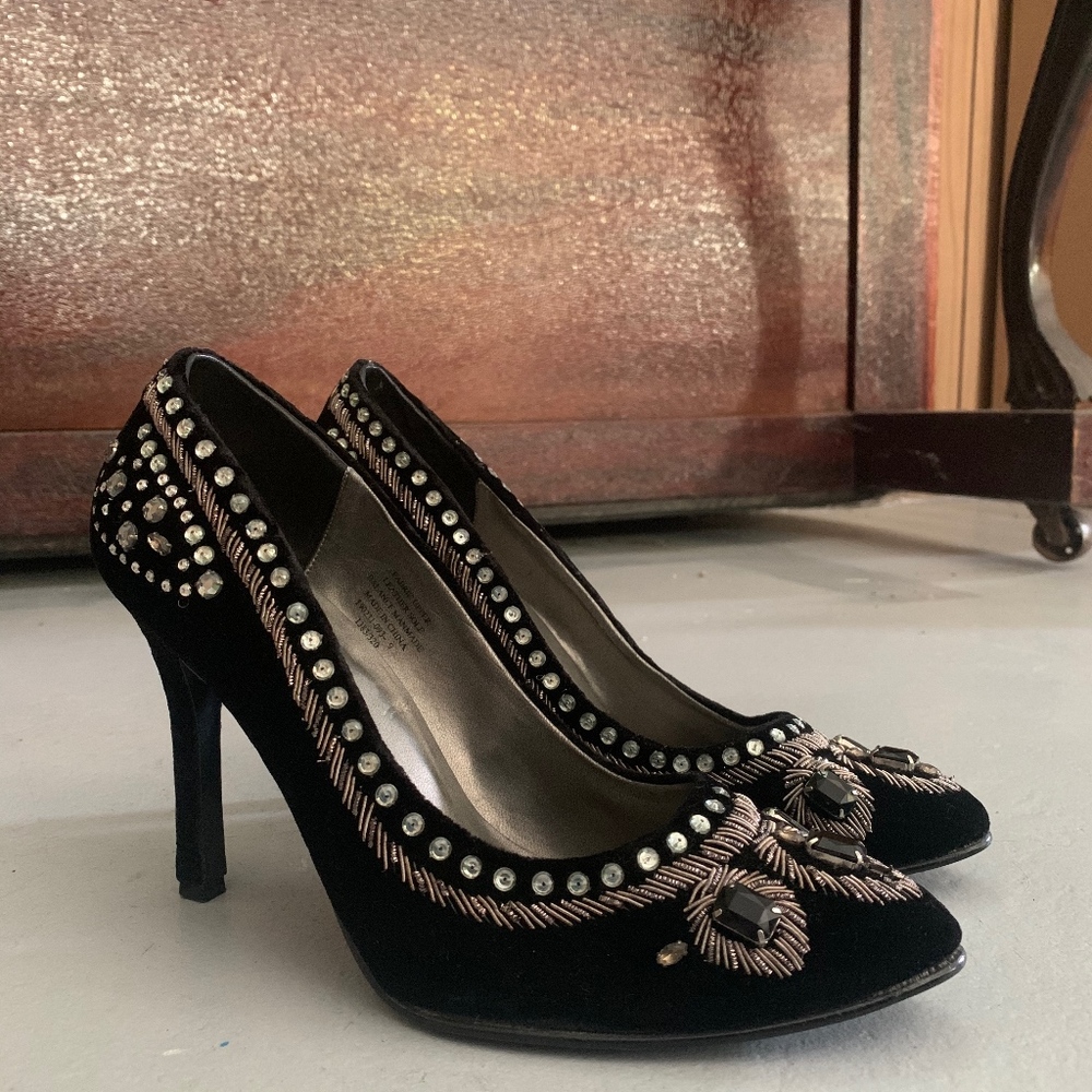 Black velvet Colin Stewart high heels